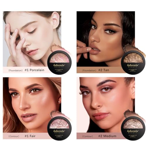 Fair Tone Baked Powder Foundation and Contour - Light Sheer Coverage, 0.35 oz - Image 3