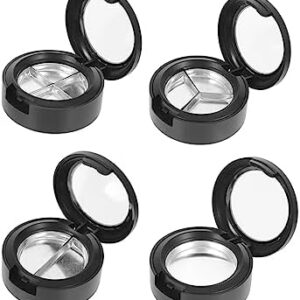 balacoo 4pcs Eye Shadow Box Lip Balm Containers Black Eyeshadow Make up Pallet Eyeshadow Pallets Paint Containers Cosmetics Tray Empty Eyeshadow Lipstick Case Cosmetics Sub Container Round