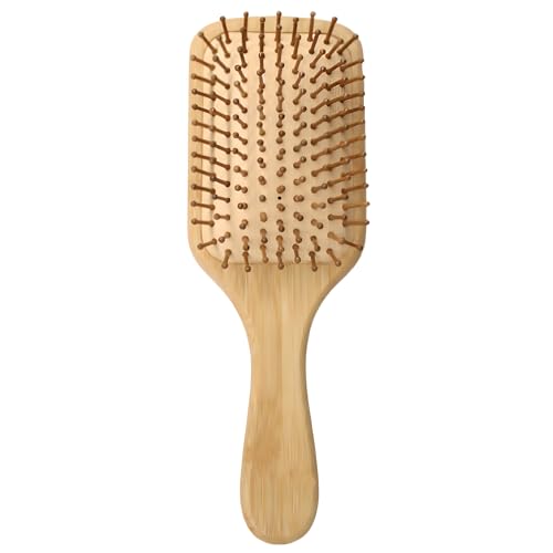 Bamboo brush,bamboo hair brush,wooden hair brush,Eco Friendly Paddle Hairbrush for Women Men and Kids Make Thin Long Curly Hair Health and Massage Scalp (Large Bamboo Square Comb)