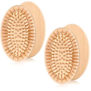 2-Piece Bamboo Scalp Massager and Hair Brush Set for Enhanced Hair Growth and Detangling