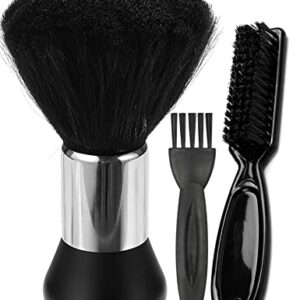 Barber Neck Duster Brush - Borogo Professional Barber Premium Hair Cutting Cleaning Hairbrush Styling Tool (Neck brush+Black brush)