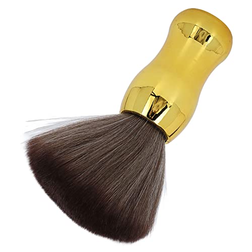 Barber Neck Duster, Soft Nylon Hair Cleaning Brush, Hair Sweeping Brush Face Neck Hair Cleaning Tool for Barber Shop (Gold)