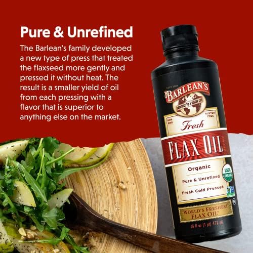 Barlean's Organic Flaxseed Oil Liquid 8 oz 7,640mg ALA Omega 3 Vegan Gluten Free - Image 4