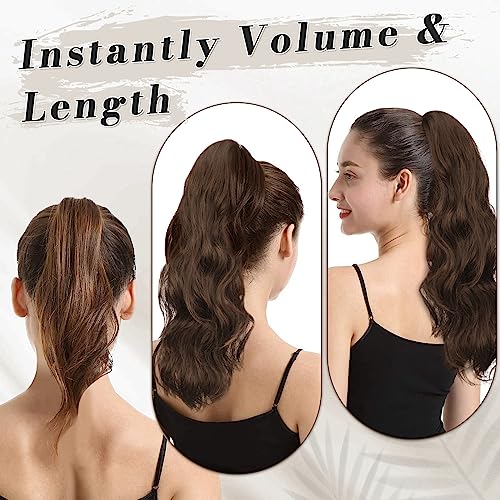 BARSDAR 20 In Ponytail Extension, Claw Clip Ponytail Hair Extensions Long Wavy Black Synthetic Clip in Pony Tails Hairpieces for Women Girls Daily Party Halloween (Natural Black) - Image 5