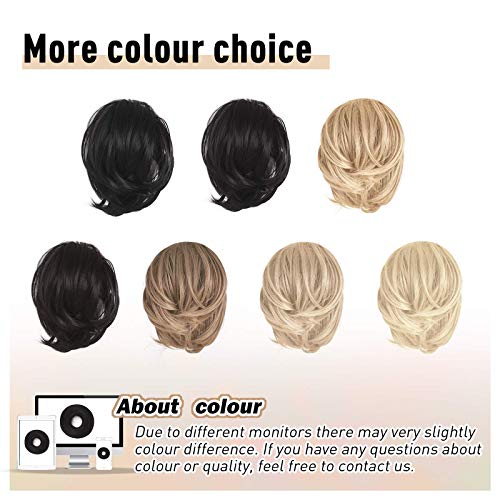 BARSDAR Hair Bun Ponytail Extension Straight Synthetic Fully Short Ponytail Bun Extensions Hairpieces Easy Elastic Scrunchies Hair Bun for Women- Brown mix Strawberry Blonde - Image 6