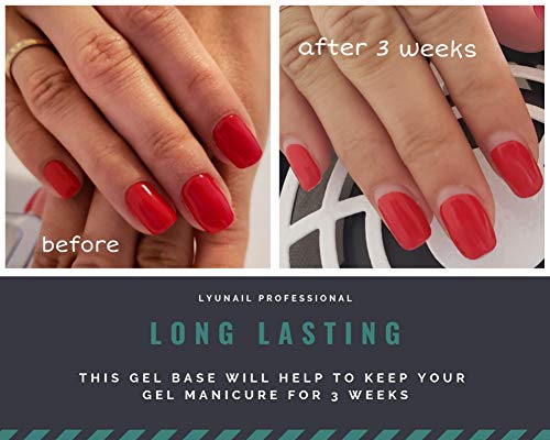 BASE COAT for Gel manicure or pedicure, gel nail polish, large volume 15ml bottle (0,5 fl oz), Base and No Wipe Top coat Soak Off UV LED for long lasting manicure, nail Strengthen - Image 4