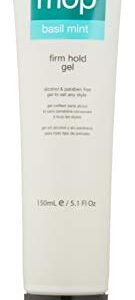Basil Mint Firm Hold Gel, 5.1 Fl Oz., Tame Fly-A-Ways, Flake Free, Humidity Resistant - Alcohol & Paraben Free