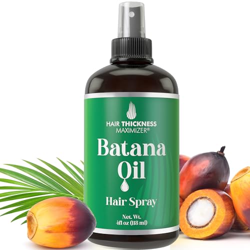 Batana Oil For Hair Growth Spray. Raw Batana from Honduras + Black Castor. Vegan, Leave In Conditioner Serum For Women, Men. Thickening, Moisturizing, Strengthening Scalp Treatment For Dry, Weak Hair