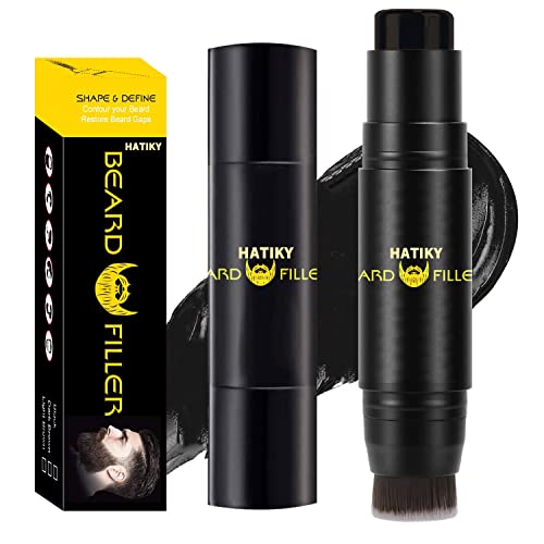 Beard Pencil Filler for Men- Water Proof& Sweat Proof, Long Lasting -Beard Filler Stick Beard Pen Cover Creates Natural Looking Beard, Moustache & Eyebrows (black)