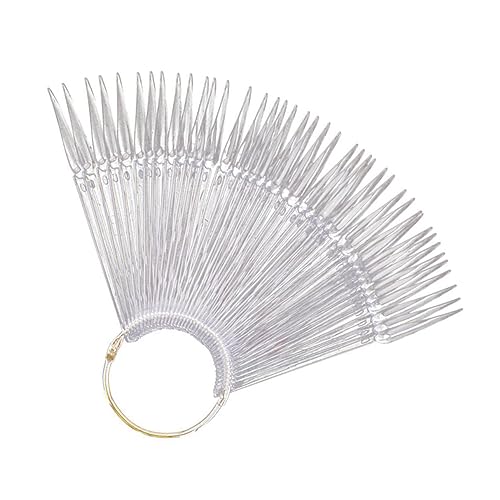 Beaupretty 100pcs Nail Display Nail Color Plates Fan Shaped Nail Practice Display Nail Tips Nail Polish Practice fingerpaint Clear Nail Polish Transparent Nail Polish Sector Template