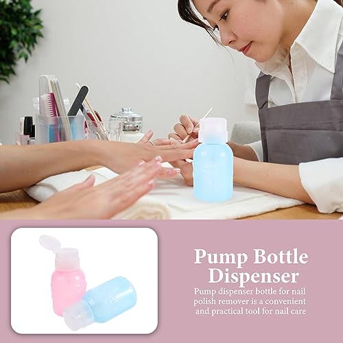 Beaupretty 4pcs Pink Nail Polish Alcohol Nail Oil Pump Dispenser Nail Polish Remover Makeup Remover Container Manicure Tools Resurrection Water Squeeze Bottle With Lock Travel Liquid Pump - Image 9