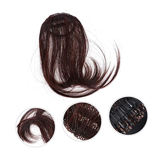 Beaupretty Piece Clip in Hair Bangs Wig with Bangs Side Hair Extension Clip on Clip in Hair Extensions Real Human Hair Black Hair Clips Hair Toppers for Thinning Hair Front Small Women's - Image 9