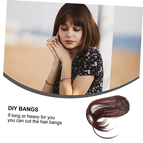 Beaupretty Piece Clip in Hair Bangs Wig with Bangs Side Hair Extension Clip on Clip in Hair Extensions Real Human Hair Black Hair Clips Hair Toppers for Thinning Hair Front Small Women's - Image 4