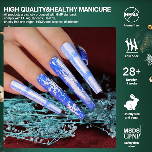 Beautilux 12 Piece Hema-Free Gel Nail Polish Kit Red Black White Glitter DIY Nail Art - Image 3