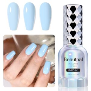 BEAUTPAL Blue Gel Nail Polish 15ML Soak Off UV LED Pastel Gel Polish Nail Art Manicure Salon DIY at Home, Color 132 Light Blue
