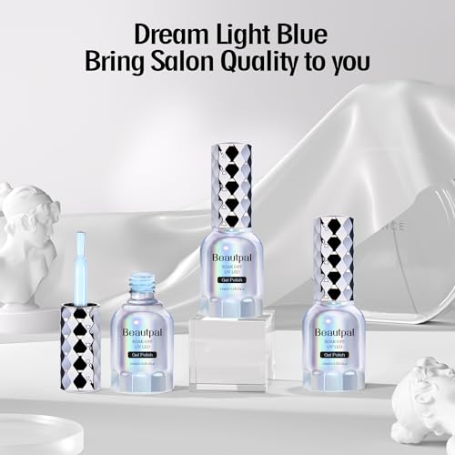 BEAUTPAL Blue Gel Nail Polish 15ML Soak Off UV LED Pastel Gel Polish Nail Art Manicure Salon DIY at Home, Color 132 Light Blue - Image 6