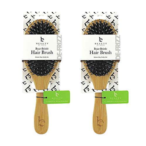 Beauty by Earth Boar Hair Brush for Fine Hair - Boar Bristle Hair Brush for Thick Hair - Boar Brush for Fine Hair - Mens Hair Brush for Thin Hair - Boars Hair Brush for Women - Boar Brush with Pins
