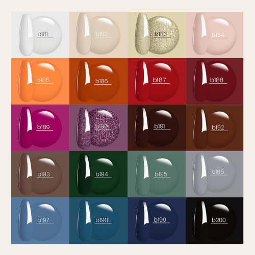 Beetles 20 Pcs Gel Nail Polish Kit-Fall Winter Red Gel Polish Set Gray Green Soak Off Uv Nail Lamp with Beetles Nail Blooming Gel 15ml Clear Uv Led Soak off Nail Gel Diy Nail Art Design Manicure - Image 3