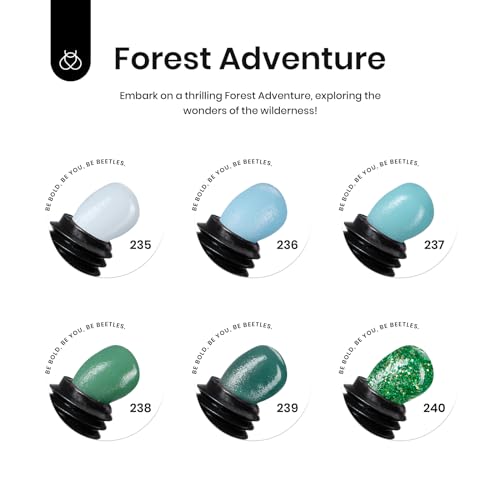 Beetles 23Pcs Pastel Gel Nail Polish Kit with Beetles Green Poly Nail Extension Gel Kit with UV Lamp, 9 Pcs Clear Pastel Jelly - Image 7