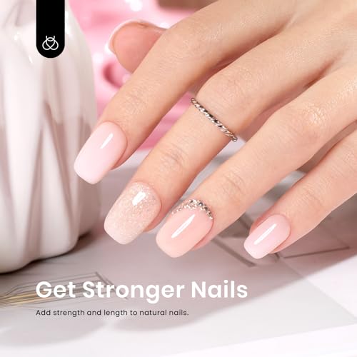 Beetles Builder Gel for Nails, 5 in 1 Builder Strengthener Gel Nude Color Hard Gel Jelly Gel Beige Gel Building Extension Nail Gel Cover Gel Nail Salon DIY Manicure Nail Art Design - Image 6