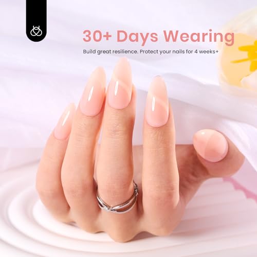 Beetles Builder Gel for Nails, 5 in 1 Builder Strengthener Gel Nude Color Hard Gel Jelly Gel Beige Gel Building Extension Nail Gel Cover Gel Nail Salon DIY Manicure Nail Art Design - Image 7