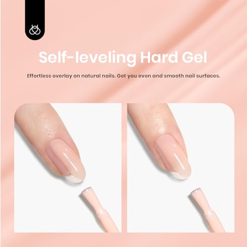 Beetles Builder Gel for Nails, 5 in 1 Builder Strengthener Gel Nude Color Hard Gel Jelly Gel Beige Gel Building Extension Nail Gel Cover Gel Nail Salon DIY Manicure Nail Art Design - Image 4