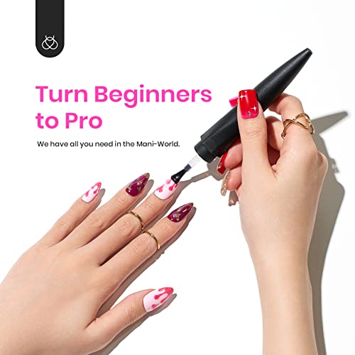 Beetles Charming Diva Gel Polish Starter Kit Snow White Soft Pink Manicure with Led Nail Lamp Base Top Coat & Summer Jelly Tint Neon Gel Translucent Sheer Red Hot Pink Purple Bright Blue Yellow Set - Image 4