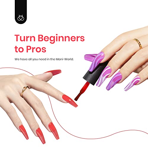 Beetles Charming Diva Gel Polish Starter Kit Snow White Soft Pink Manicure with Led Nail Lamp Base Top Coat & Summer Jelly Tint Neon Gel Translucent Sheer Red Hot Pink Purple Bright Blue Yellow Set - Image 7