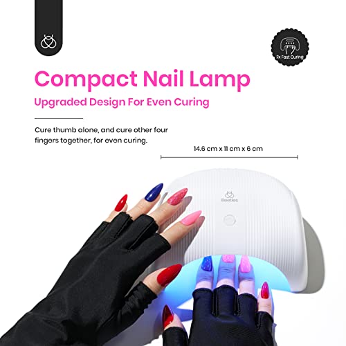 Beetles Charming Diva Gel Polish Starter Kit Snow White Soft Pink Manicure with Led Nail Lamp Base Top Coat & Summer Jelly Tint Neon Gel Translucent Sheer Red Hot Pink Purple Bright Blue Yellow Set - Image 5