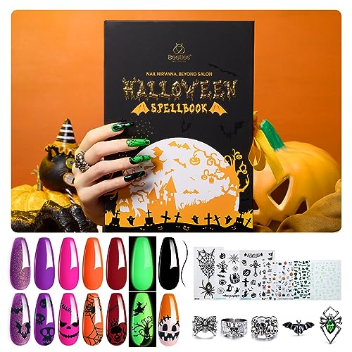 Beetles Gel Nail Extension Kit 6 Halloween Colors Polish and Accessories Included - Image 6