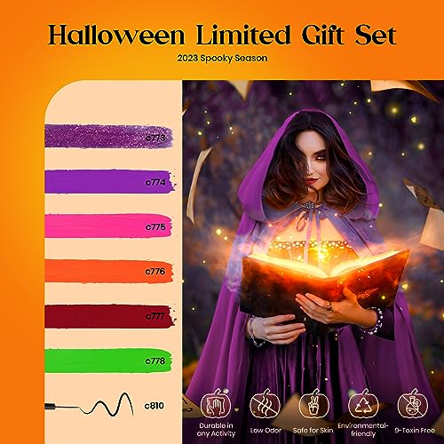 Beetles Gel Nail Extension Kit 6 Halloween Colors Polish and Accessories Included - Image 7