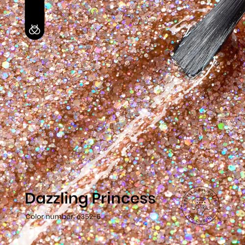 Beetles Gel Nail Polish 1 Pcs 15ml 0.51 FL.OZ Rose Gold Reflective Pink Glitter Gel Polish Dazzling Princess Soak Off U V LED Gel Polish Nail Art Design Manicure Salon DIY Salon Gel - Image 2