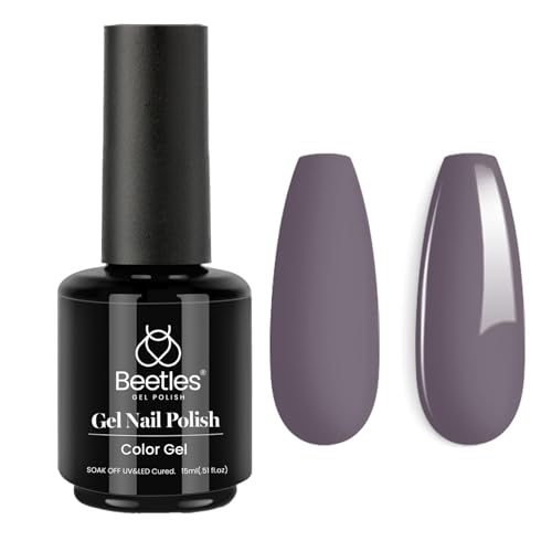 Beetles Gel Nail Polish, 1 Pcs 15ml Grayish Purple Gel Polish Stormwatch Color Gel Polish Soak Off Uv Nail Lamp Nail Art Manicure Salon DIY Gel Nail Design Decoration at Home