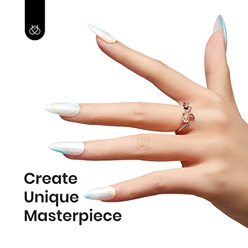 Beetles Gel Nail Polish, 1 Pcs 15ml Pearl White Shell Pearlescent Gel Polish Pearl Shimmer Gel Soak Off Nail Art Manicure Salon Nail Design Nail U V LED Lamp Needed Home DIY Manicure - Image 4