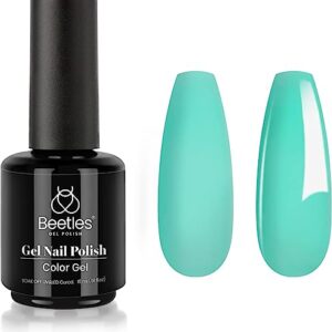 Beetles Gel Nail Polish Carly Coral Orange Color Neon Soak Off LED Nail Lamp Gel Polish & Beetles Gel Nail Polish Cynthia Cyan Color Spring Summer Soak Off U V LED Nail Lamp