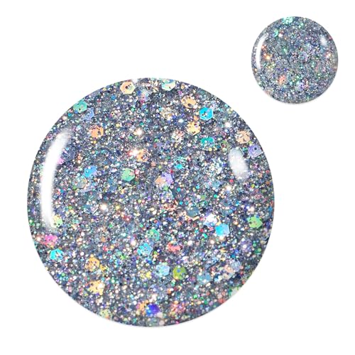 Beetles Gel Nail Polish Glitter Diamond Shine Nail Polish, 15ml Silver Chrome Gel Polish, Soak Off U V LED Nail Lamp Gel Polish Nail Long Lasting Highly Shine Art Manicure Salon DIY Home for Women - Image 8