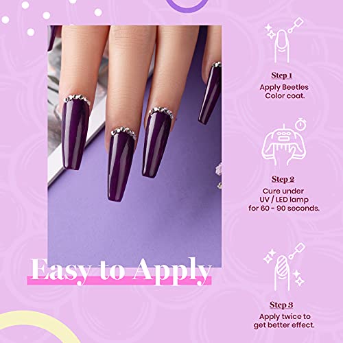 Beetles Gel Nail Polish Kit, 6 Colors Gel Polish Set Purple Glitter Spring Pastel Pink Nail Polish Soak Off U v LED Gel Nail Kit Diy Nail Art Manicure at Home Easter Gift for Women, 2024 New Trend - Image 4