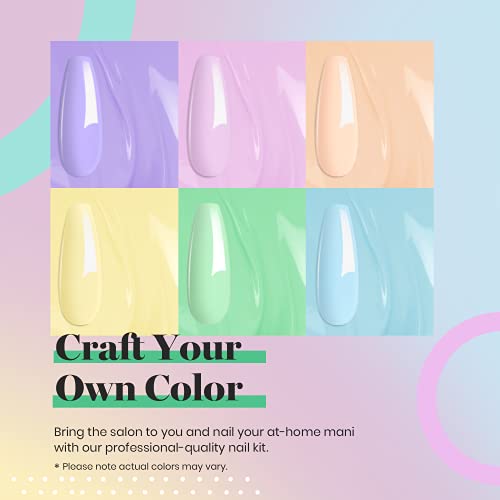 Beetles Gel Nail Polish Kit with Light Starter Kit, Candy Land Collection Pastel Gel Polish Set Mint Green Baby Blue Soft Pink Colors Soak Off UV LED Lamp, Base Gel Top Coat DIY Home Manicure - Image 3