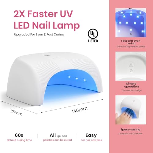 Beetles Gel Nail Polish Kit with U V Led Nail Lamp 6 Colors White Sheer Pink Nude Jelly Brown Gel Polish Starter Kit Manicure Soak off UV Light Gel Nail Polish Set Salon DIY Nail Decoration - Image 6