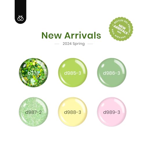 Beetles Gel Nail Polish Kit Zodiac Collection Taurus Renewal of Life 6Pcs Uv Gel Polish Soft Pink Mint Green Shimmer Glitter Gel Polish Delightful Nail Art Gift - Image 2