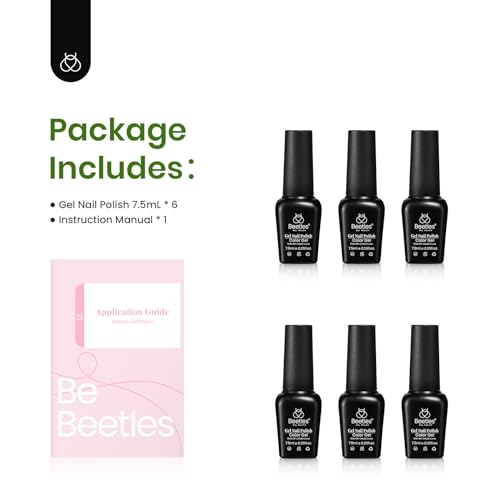 Beetles Gel Nail Polish Kit Zodiac Collection Taurus Renewal of Life 6Pcs Uv Gel Polish Soft Pink Mint Green Shimmer Glitter Gel Polish Delightful Nail Art Gift - Image 6