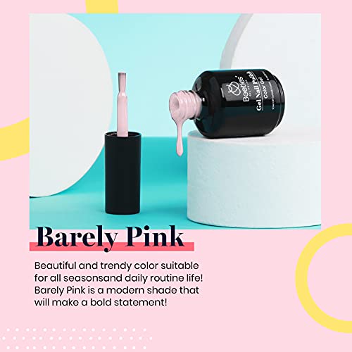 beetles Gel Polish 15ml Barely Pink Nails Gel Soak Off LED Nail UV LED Lamp with Easy Nail Extension Set 5 In 1 Nail Glue Gel Base Coat with Pre shaped Medium Almond Soft Gel Nail Tips Nail Art Diy - Image 3