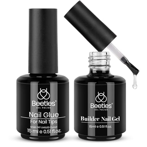 Beetles Gel Polish 5 In 1 Nail Glue and Builder Nail Gel 7 in 1 Builder Strengthener Gel Clear Building Gel Hard Gel for Nails Builder Extension, Nail Gel for Nail Tips Nail Art Design