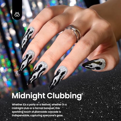 beetles Gel Polish Beetles Builder Nail Gel 12 Pcs, 8-in-1 Pink Pastel Nude Gel Builder Glitter Liner Nail Polish Set Midnight Clubbing 2 Pcs Nail Art Gel - Image 8