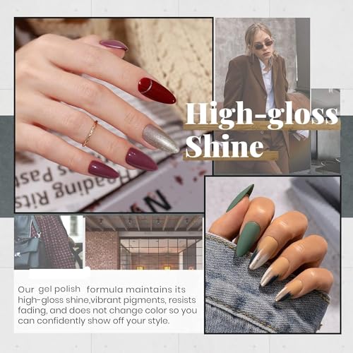 beetles Gel Polish Gel Nail Kit with Base Top Coat-20 Colors Industrial Wave Collection with Jelly Gel Nail Polish Set 20 Colors Neutral Sheer Nude Pink Glitter White Color Soak Off UV Gel Kit - Image 4