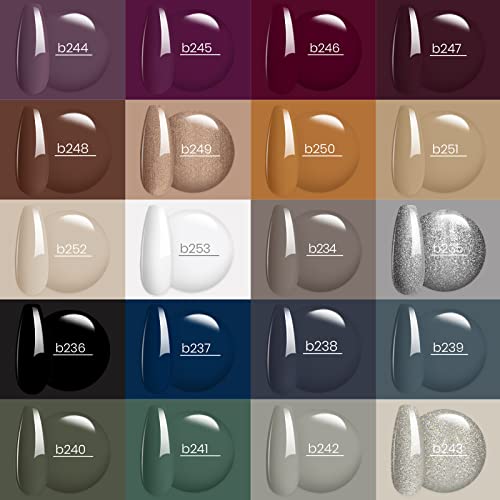 beetles Gel Polish Gel Nail Kit with Base Top Coat-20 Colors Industrial Wave Collection with Jelly Gel Nail Polish Set 20 Colors Neutral Sheer Nude Pink Glitter White Color Soak Off UV Gel Kit - Image 3
