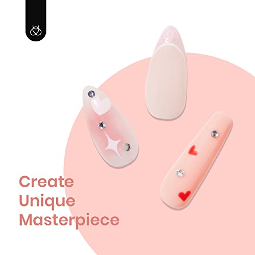 beetles Gel Polish Nail Art Liner Set with 6 PCS Jelly Gel Polish Nude Pink Color Gel Neutral Nail Art Design Translucent Gel Nail Kits 6 Pcs Black White Red Gold Silver Glitters Colors Paint - Image 9