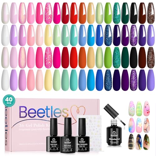 Beetles Nail Blooming Gel 15ml Clear Uv Led Blossom Gel Polish for Spreading Effect with Gel Polish Nail Set 36 Colors Verse of Flower Collection Spring Pink Nail Polish Pastel Gel Polish