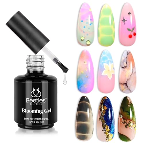 Beetles Nail Blooming Gel 15ml Clear Uv Led Blossom Gel Polish for Spreading Effect with Gel Polish Nail Set 36 Colors Verse of Flower Collection Spring Pink Nail Polish Pastel Gel Polish - Image 6