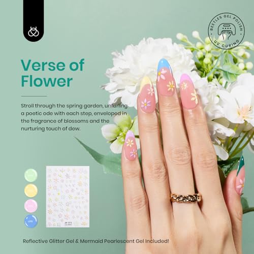 Beetles Nail Blooming Gel 15ml Clear Uv Led Blossom Gel Polish for Spreading Effect with Gel Polish Nail Set 36 Colors Verse of Flower Collection Spring Pink Nail Polish Pastel Gel Polish - Image 3